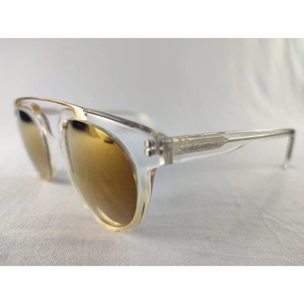 Linea Roma LR 3608 C2 Clear Gold Top Bar Sunglasses‎ Made in Italy 48-23 145